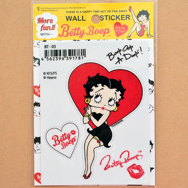 ステッカー シール ベティブープ Betty Boop レッドハート メール便可 アメリカ雑貨 家具 看板 コカコーラグッズ通販 レイジーストア