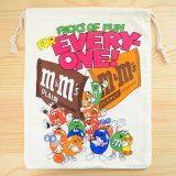 画像: アメリカンロゴ巾着袋(L) M&M's エムアンドエムズチョコレート *メール便可