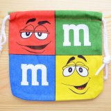 画像: アメリカンキャラ巾着袋(S) M&M's エムアンドエムズ チョコレート *メール便可