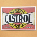 画像: ガレージステッカー Castrol カストロール(ヨコ/レッド) シール アメリカン *メール便可