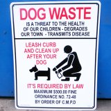 画像: 看板/プラサインボード ラージサイズ 犬のフンの後始末をきちんとしましょう Dog Waste