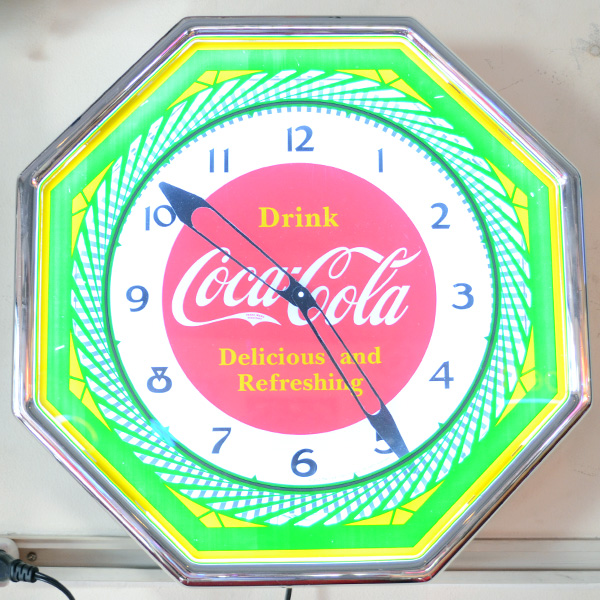 【ジャンク品】コカコーラ 壁掛け時計 ネオンクロック
